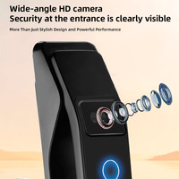 Cerradura Inteligente para Puerta KERUI con WiFi, Compatible con Tuya, Reconocimiento Facial 3D/Huella Digital/Contraseña/Llave/Tarjeta, Cerradura de Seguridad para el Hogar, Grado C