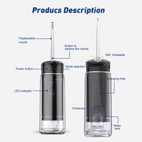 OEM 3 modes de travail 180ml cure-dents rétractable 5 niveaux de pression d'eau nettoyage des dents Mini irrigateur oral électrique sans fil