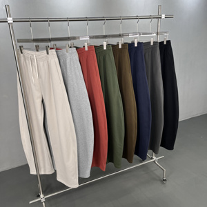 430G Fleece Lined Warm Curved Knife Pants Custom Jogger <strong>Trousers</strong> Vintage Oversized <strong>Baggy</strong> Wide Leg Cotton Stacked Sweatpants <strong>Men</strong> - Product Image 2