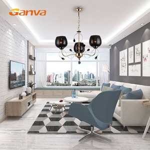 Contemporary Novel Black <strong>Glass</strong> <strong>Lampshade</strong> Wrought Iron Luxury Decorative Led Chandelier <strong>Pendant</strong> Light - Product Image 2