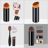 Ensemble de pinceaux de maquillage de fond de teint de marque privée Pinceau à tête inclinée Kabuki Outils de maquillage cosmétiques