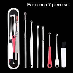 7 unids/set de recolectores de cera para los oídos, removedor de cera de acero inoxidable, cureta, limpiador de cuchara, herramienta de limpieza de oídos - Product Image 3