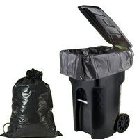 Bolsas de Basura Negras Resistentes para Uso Doméstico y Comercial, 30L-240L, Bolsas de Basura Grandes, Extra Fuertes y Duraderas, Impresión en Huecograbado