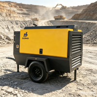 Compresseur d'air mobile diesel 400cfm 13bar avec moteur Cummins 110kw et marteau perforateur pour l'exploitation minière, la démolition, la découpe et la finition