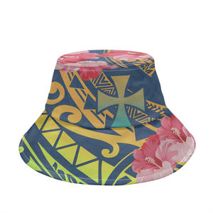 Offres Spéciales dans les zones touristiques Polynésie Été Plage Chapeau de pêcheur Îles de Wallis et Futuna Fleur Imprimer Seaux Chapeau - Product Image 3