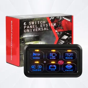 6 çete evrensel devre kontrol kutusu düğmesi anahtarı Pod anahtarı paneli, dokunmatik anahtar kutusu kamyon ATV UTV SUV araba
