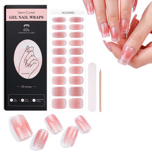 Adesivi per Unghie in Gel UV Semi-Permanenti Non Tossici, Design Nuovo e di Alta Qualità, Prezzo di Fabbrica, Fragola Rosa, Stile Francese Personalizzato - Product Image 2