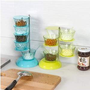Wholesale Hot Product Kitchen Accessories Seasoning <b>Jar</b> Plastic Condiment Storage Rotating Box with Spoon 5 Layers Food - Product Image 4