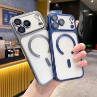 Étui de téléphone magnétique plaqué animal en TPU de qualité supérieure pour 17 Pro Max, finition mate givrée, protection intégrale de l'appareil photo