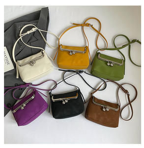 Sac à bandoulière rétro pour femme avec fermoir à pression, sac à main en cuir PU pliable, pochette pour téléphone, Bolsas - Product Image 1