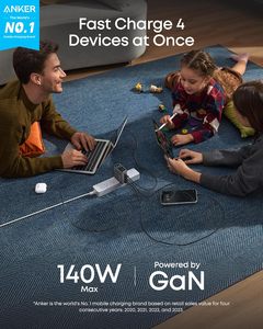<span class=keywords><strong>Chargeur</strong></span> pour ordinateur portable Anker A2697 140W, <span class=keywords><strong>chargeur</strong></span> rapide USB C <span class=keywords><strong>4</strong></span> ports GaN, adaptateur secteur fin pliable, <span class=keywords><strong>chargeur</strong></span> mural USB pour la maison et le bureau - Product Image 2