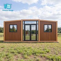 Petite villa préfabriquée de 20 pieds 40 pieds avec cuisine hôtels salles de bains maison en conteneur extensible préfabriquée en acier