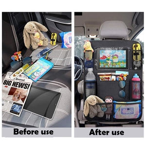 Organizador multifuncional para asiento trasero, organizador para asiento trasero de coche, alfombrillas impermeables y duraderas, Protector de asiento trasero con <span class=keywords><strong>9</strong></span> - Product Image 2