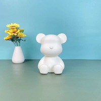 Kit de peinture acrylique pour l'art fluide, kit ours DIY, jouets ours en blanc pour personnaliser, porte-clés fait main, support d'exposition