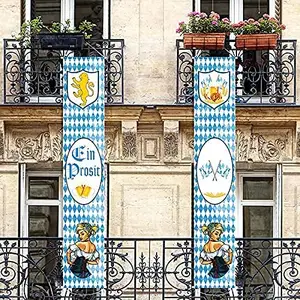 Single Side Beierse Oktoberfest Leeuw Crown Deur Banner Voor Duitse Thema Party Opknoping Decoraties