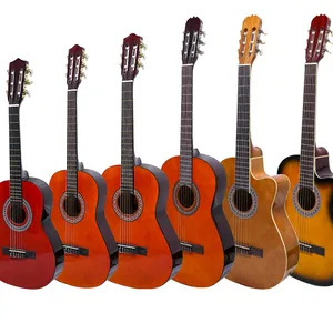 China fábrica de guitarra por atacado estudante prática da guitarra acústica iniciantes guitarras Clássicas em vários tamanhos