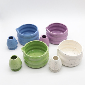 Bambus nuevo japonés hecho a mano <span class=keywords><strong>Matcha</strong></span> Bowl Kit accesorios logotipo personalizado cerámica Chawan Pico Verde <span class=keywords><strong>Matcha</strong></span> té <span class=keywords><strong>con</strong></span> caja para regalo - Product Image 2