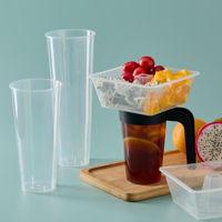 500ml 700ml Snack and Drink Hotpot en plastique avec paille et plateau à collation Bol pour Cola Fruit Tea Popcorn 2 en 1 Boisson