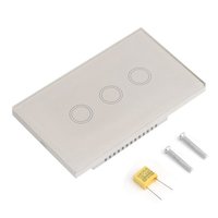 Verre trempé sérigraphié 3 mm, couleur blanche, tactile, ultra-transparent, pour interrupteur mural (verre seul)