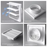 Grille d'aération carrée de 4 pouces pour l'extérieur de la maison, pare-vent, avec tuyau d'évacuation, gravité, ABS, sortie d'air de cuisine