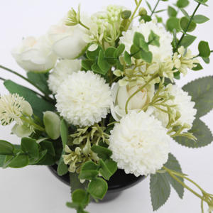 Wholesale Artificial Cemetery <strong>Flowers</strong> Potted Funeral <strong>Flowers</strong> Crossed <strong>Grave</strong> <strong>Flower</strong> Rose and Chrysanthemum - Product Image 5