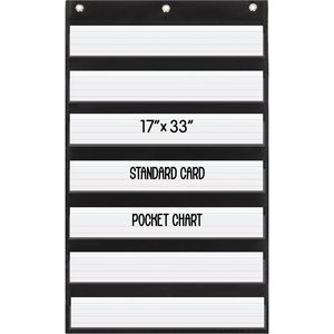 Pocket Chart 17x33 Inch Black <b>Plastic</b> Durable Classroom Flip Chart for Sentence <b>Strips</b> Educational Tool - Product Image 3