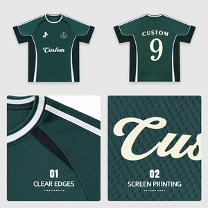 Camisetas de Fútbol Personalizables con Logotipo y Bloques de Color, Camisetas Deportivas de Poliéster <span class=keywords><strong>para</strong></span> Hombre, Camisetas de Malla <span class=keywords><strong>para</strong></span> Correr - Product Image 2