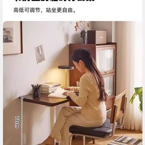 Adjustable <b>Computer</b> Desk Square Wood Height Adjustable Movable Living Room Bedroom Bedside <b>Table</b> - Product Image 3