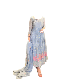 Salwar Kameez traditionnel indien extensible en modal, style été, coupe ample, longueur midi, avec dupatta de créateur pour femme – Meilleures ventes - Product Image 3