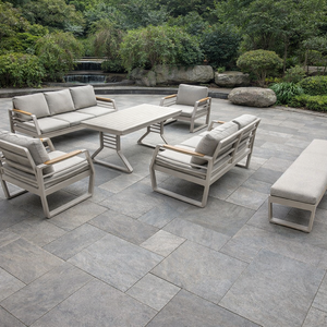 Ensemble <span class=keywords><strong>de</strong></span> canapés <span class=keywords><strong>de</strong></span> patio extérieur bleu, idéal pour les jardins domestiques, les balcons et les retraiteurs <span class=keywords><strong>de</strong></span> <span class=keywords><strong>jardin</strong></span>, avec coussins en aluminium à séchage rapide - Product Image 2