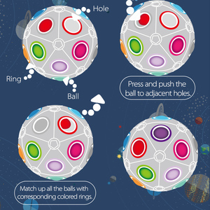 Thiết kế mới 20 lỗ ma thuật cầu vồng Câu Đố bóng <span class=keywords><strong>Fidget</strong></span> <span class=keywords><strong>Cube</strong></span> đồ chơi chống căng thẳng cảm giác đồ chơi trẻ em - Product Image 6