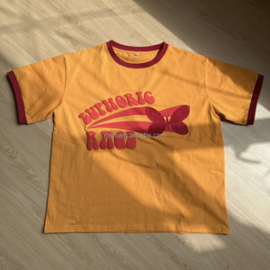 Custom High Quality Tee Manufacturers Puff Printing Cropped Boxy Fit <strong>T</strong>-<strong>shirt</strong> 100% Cotton Tee <strong>Ringer</strong> <strong>t</strong> <strong>Shirt</strong> for <strong>Men</strong> Women - Product Image 1