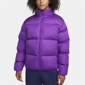 Personalizar venta al por mayor púrpura moda alta calidad invierno hombres impermeable a prueba de viento abajo abrigo capucha espesar cálido chaqueta acolchada