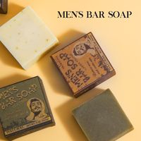 Savon Solide Artisanal Pressé à Froid pour Hommes, Savon Visage Herbal Citron Éclaircissant Huile de Coco et Olive, Tous Types de Peau, Durée de Conservation 36 Mois