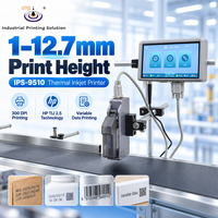Imprimante à jet d'encre thermique IPS-9510 TIJ 300 DPI 12,7 mm, machine de codage avec écran tactile de 6,5 pouces