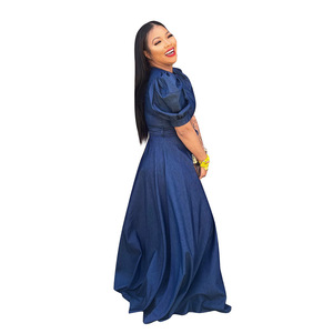 Jc7097 Vestido de <span class=keywords><strong>Lino</strong></span> y Mezclilla de Color Sólido para Mujer, Muy Recomendado - Product Image 4