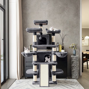 متعددة الوظائف الحديثة شجرة القط BT173 الخشب رف التسلق مع العش السيزال انتزاع العمود لعبة حزام والقفز منصة للقطط - Product Image 2