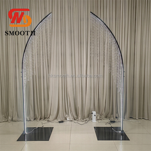 SMOOTH Factory <b>Wedding</b> Entrance Backdrop Metal Stand Walkway LED Light Arch <b>Frame</b> Beads Curtains Backdrop - Product Image 5
