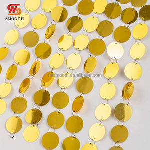 Décoration de plafond de salle de réception de mariage de style street art, points dorés, cercle brillant en miroir, rideau de plafond, paillettes - Product Image 2