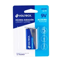 BOX 6 Blister Pack dengan 1 Baterai Alkaline 9V untuk Senter, Remote Control & Lainnya - Bentuk Silinder - VOLTECK