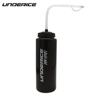 Bouteille d'eau souple grande capacité Underice Pro Hockey avec paille longue pliable et bouchon pulvérisateur, en matériau PP/LDPE durable et léger