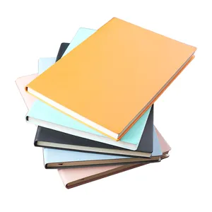 Cuaderno de oficina de negocios de PU de Color sólido Simple A5, cuaderno de tareas para estudiantes de alta apariencia, logotipo personalizable