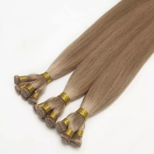 Jasmine Beauty Hand-tied Weft 100% Virgin Cuticle Aligned Human Hair Double Drawn Sew in Bead Weft Human Hair Extensions - Product Image 2
