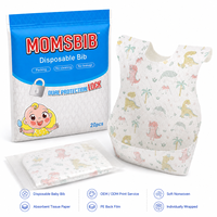 MOMSBIB Lot de 20 bavoirs pour enfants, sans BPA, imperméables, anti-déversement et anti-salissures, pour l'alimentation, 13-36 mois
