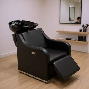 Fauteuil de lavage électrique réglable Db Wholesale avec bassin en céramique et repose-pieds pour salon de coiffure et spa capillaire - Product Image 2