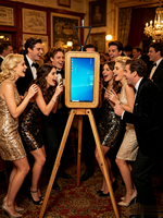 Photomaton en bois rétro de haute qualité, 18,5 pouces, double face, écran tactile, design portable et pliable
