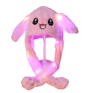 Vui LED Ánh Sáng Phát Sáng Di Chuyển Tai Flap Cosplay Hat Dễ Thương Kid Thỏ Hoạt Hình Sang Trọng Búp Bê Tai Dài Hat Thú Nhồi Bông Đồ Chơi - Product Image 1