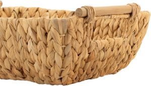 Hand Woven Small Circular Paper Rope Storage <b>Basket</b> with Wooden Handle Eco-Friendly Folding Design - Product Image 4