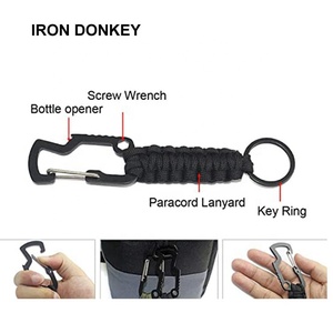 IRONDONKEY, уличный Тактический альпинистский брелок D-типа с крюком и петлей, плетеный вручную 550 брелок для выживания из Паракорда - Product Image 3