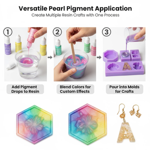 Timesri 20 रंग मोती पिगमेंट मोती शिमर एपॉक्सी राल डाई तरल मिका वर्णक, कीचेन, कला निर्माण के लिए - Product Image 5